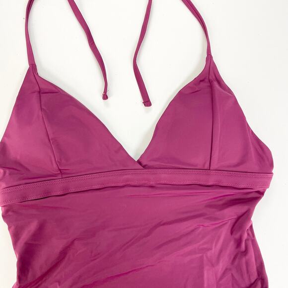 NEW Andie Womens L The Lagos Plum Halter One Piece Swimsuit Removable Cups - Picture 4 of 10